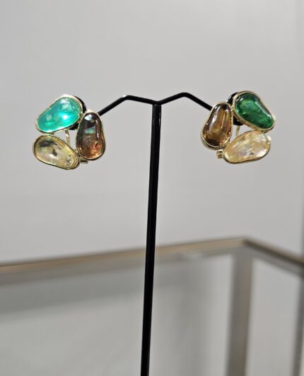 Tri-Gem Sparkle Earrings