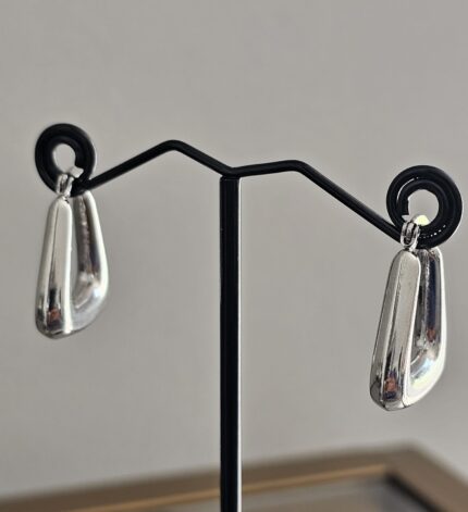 Small Triangular Silver Hoop Earrings