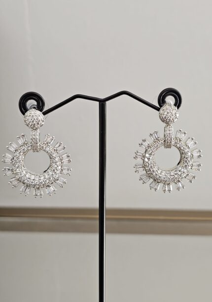 Luminous Silver Halo Earrings