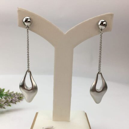 Silver Teardrop Charm Earrings