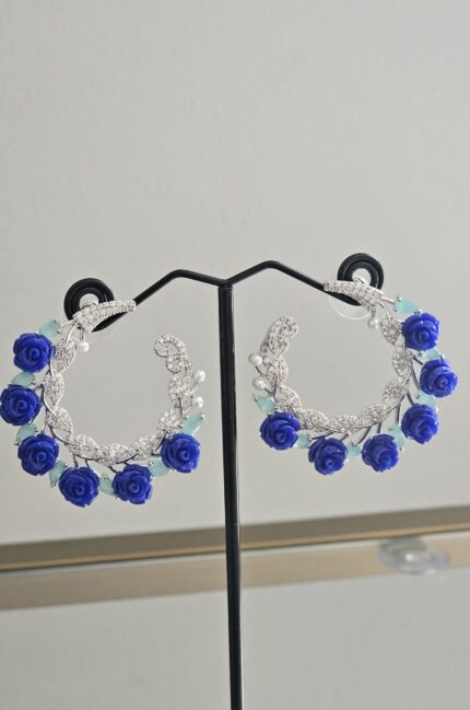 Azure Blossom Hoops