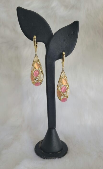 Pink Gem Teardrop Radiance Earrings