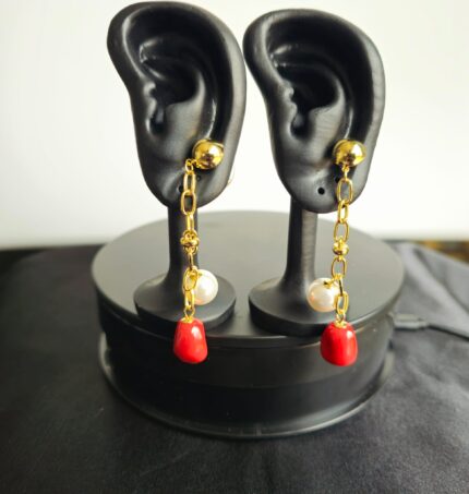 Crimson Cascade Earrings