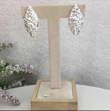 Silver Moonlight Textured Earrings