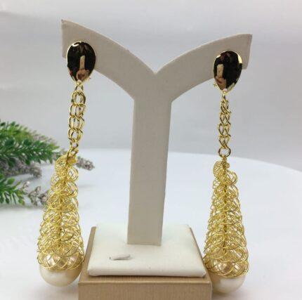 Golden Pearl Enchantment Earrings