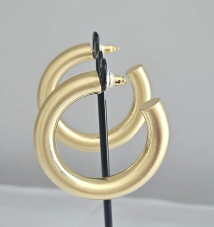 Golden Chunk Hoop Earrings