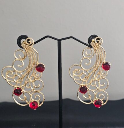 Crimson Whirl Earrings