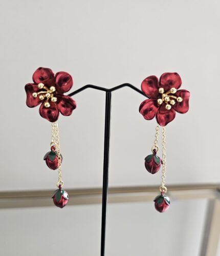 Strawberry Blossom Dangling Earrings