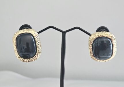 Midnight Marble Halo Earrings