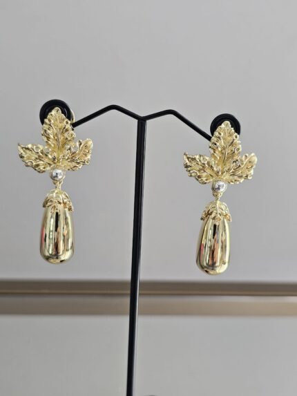 Golden Petal Drop Earrings