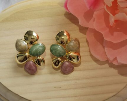 Marbled Gold Veil Earrings