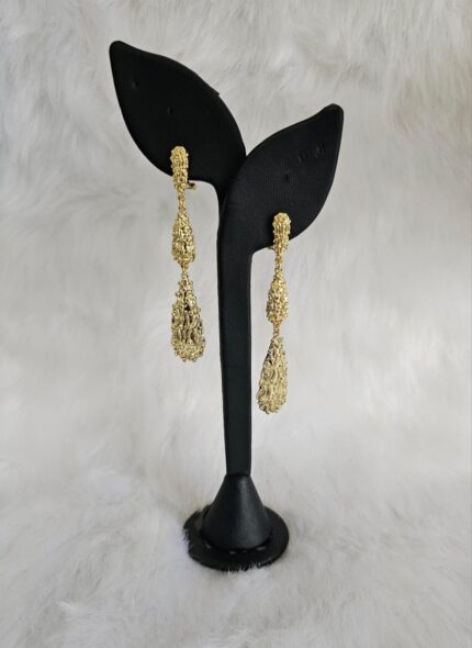 Golden Textured Elegance Earrings