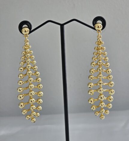 Golden Teardrop Orb Earrings
