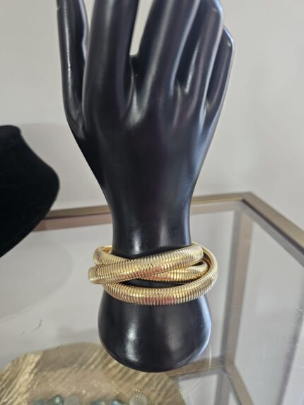 Serpentine Gold Folded Band Bracelet